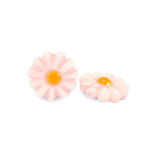 Abalorios conchas flor Rosa claro-naranja