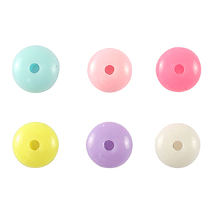 Abalorios con look acr&iacute;lico rondeles Multicolor pastel