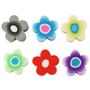 Abalorios de pol&iacute;meros flor 9mm Multicolor