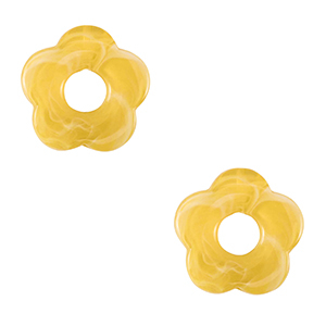 Colgantes acr&iacute;licos flor Amarillo