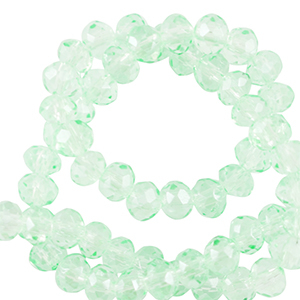 Abalorios faceteados disco 6x4mm Verde menta delicado