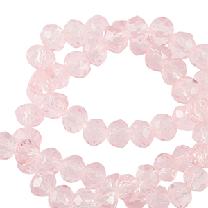 Abalorios faceteados disco 4x3mm Rosa palacio