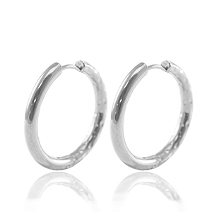 Pendientes Acero Inox criolla reversible 23mm Plateado