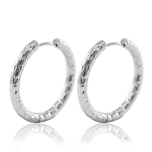 Pendientes Acero Inox criolla 25mm Plateado