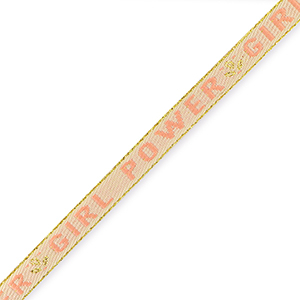 Cinta con texto "girl power" Rosa p&aacute;lido-rosa rojizo