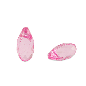 Abalorios acr&iacute;licos gota Rosa magenta transparente