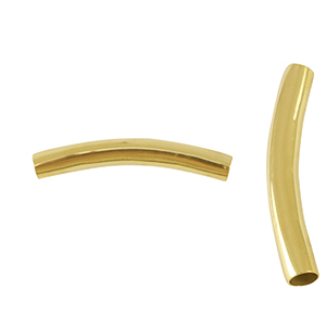 Abalorios Acero Inox tubo 40mm Dorado