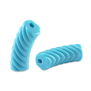 Abalorios acr&iacute;licos tubo espiral Azul