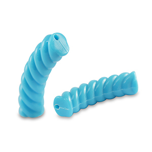 Abalorios acr&iacute;licos tubo espiral Azul