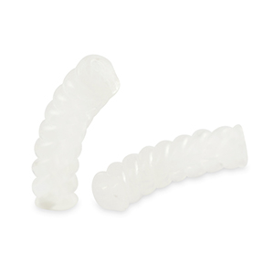 Abalorios acr&iacute;licos tubo espiral Blanco transparente