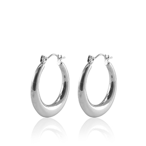 Pendientes Acero Inox criolla 25mm Plateado