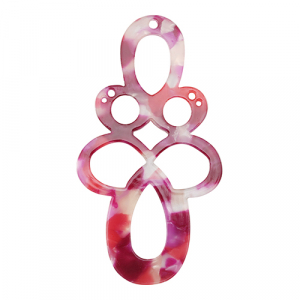 Colgantes de resina barroc Multicolor rosa