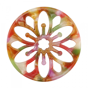 Colgantes de resina mandala Multicolor rosa-verde