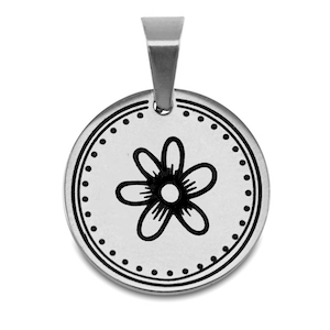 Colgantes Acero Inox flor Plateado