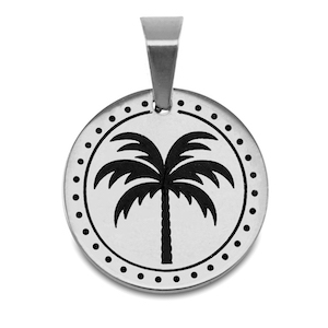 Colgantes Acero Inox palmera Plateado