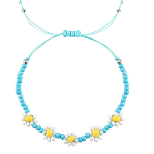 Pulseras Trendy flor Azul-blanco