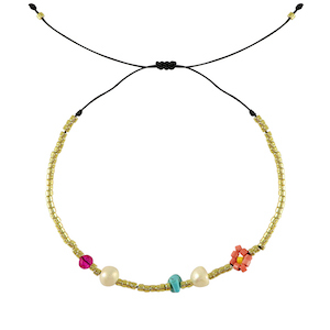 Pulseras Trendy abalorios mixtas Rosa-azul-p&uacute;rpura