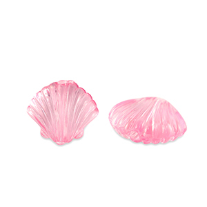 Abalorios acr&iacute;licos concha Transparente rosa