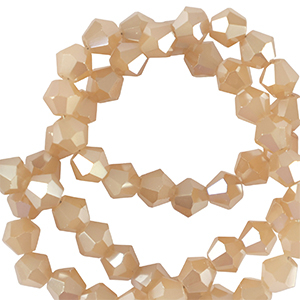 Abalorios faceteados bicono 4mm Beige latte