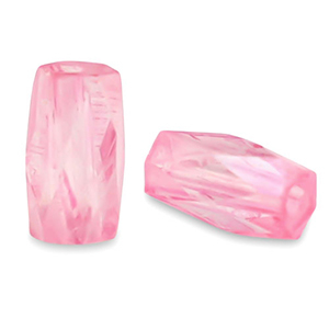 Abalorios faceteados tubo Rosa peonia