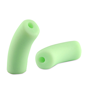 Abalorios acr&iuml;licos tubo mate Verde menta