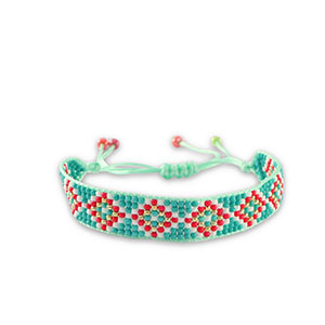 Pulseras Trendy Azul verdoso-rojo