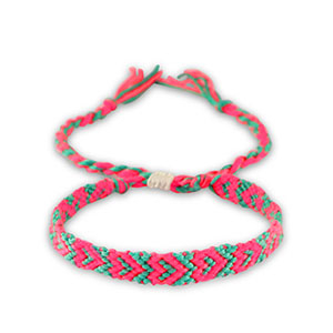 Pulseras Trendy Rosa ne&oacute;n-verde turquesa