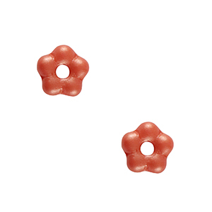 Abalorios Checos flor 5mm Rojo coral