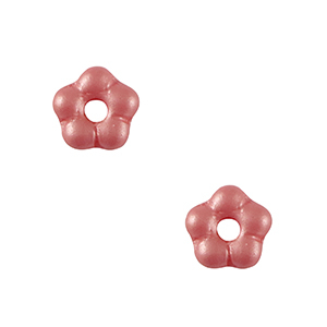 Abalorios Checos flor 5mm Rosa coral quemado