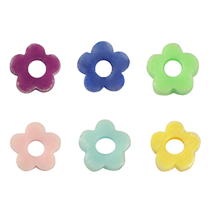 Abalorios Katsuki flor 4mm Multicolor-revestimiento pearl shine