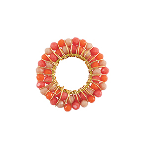 Colgantes Acero Inox faceteados 26mm Naranja-dorado