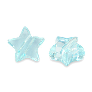 Abalorios acr&iacute;licos estrella Transparente azul turqueza
