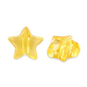 Abalorios acr&iacute;licos estrella Transparente amarillo spectra