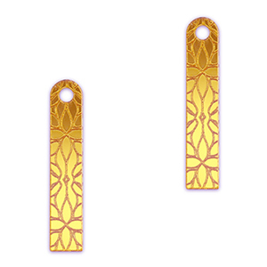 Colgantes llamativos barra flor Amarillo met&aacute;lico