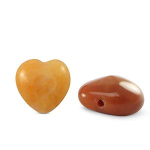 Piedras naturales Cuarzo de Aventurina coraz&oacute;n Naranja cobrizo