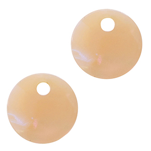 Colgantes de resina 12mm Opalo melocot&oacute;n rojizo