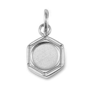 Colgante Piedra de Nacimiento con engaste de acero inoxidable para SS16 base plana Plateado