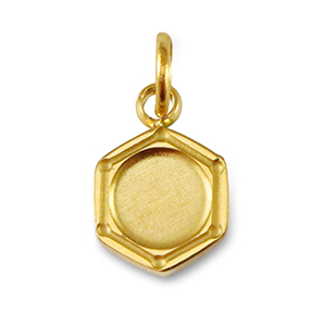 Colgante Piedra de Nacimiento con engaste de acero inoxidable para SS16 base plana Dorado