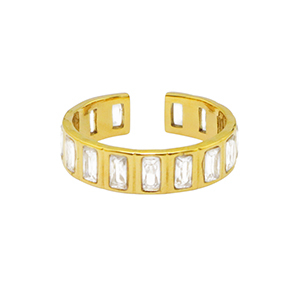Anillos Acero Inox cristal Dorado