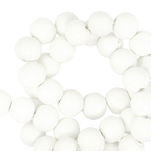 Abalorios de pol&iacute;meros 6mm Blanco