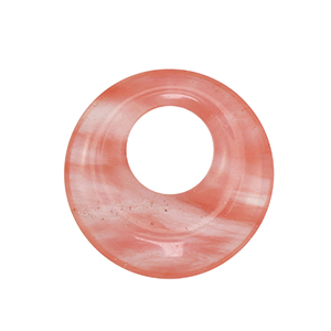 Colgantes de piedra natural vidrio dona 30mm Rosa-transparente