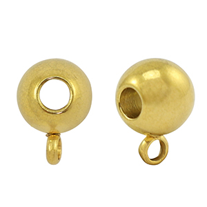 Abalorios Acero Inox con anilla 8mm Dorado
