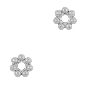 Abalorios Acero Inox anillo separador Bali 5mm Plateado
