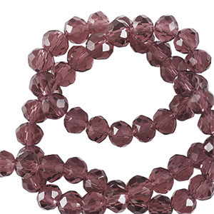 Abalorios faceteados disco 4x3mm Magenta violeta