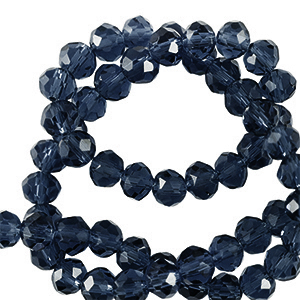 Abalorios faceteados disco 3x2mm Azul marino