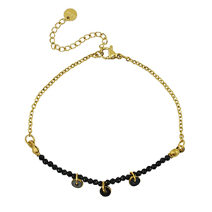 Pulseras Acero Inox Dorado-negro