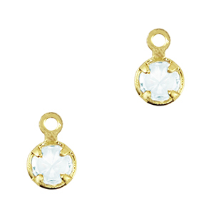 Colgantes de cristal Azul cielo claro-dorado