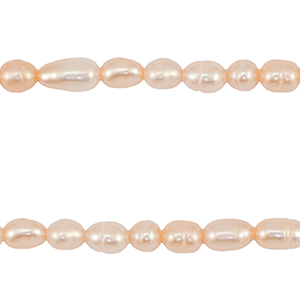 BQ Perlas de agua dulce grano de arroz 4-7x4-5mm Rosa melocot&oacute;n