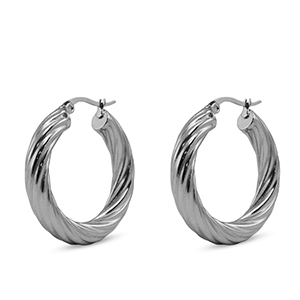 Pendientes Acero Inox criolla Plateado