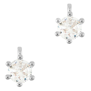 Metal TQ lat&oacute;n colgantes zirconia Plateado